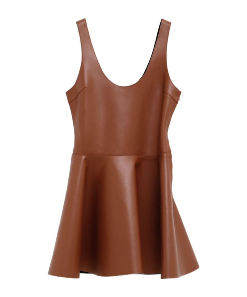 Shop Jw Anderson Circle Mini Dress In Brown