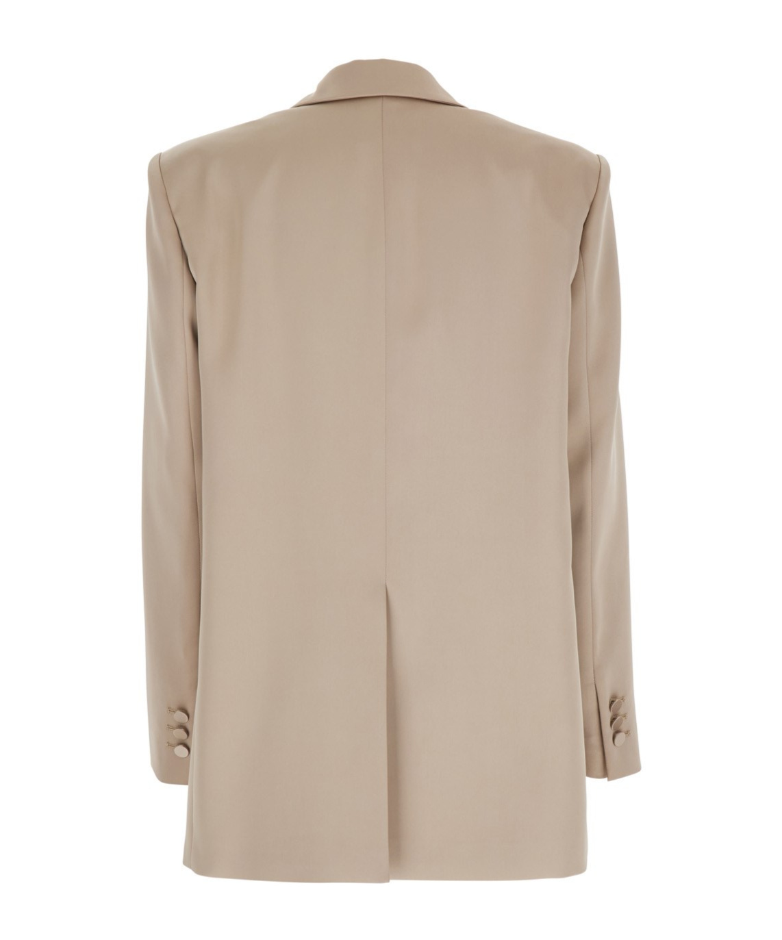 The Andamane Guia Beige Single-breasted Jacket With Notched Revers And Shoulder Pads In Wool Blend Stretch Woman In Nude