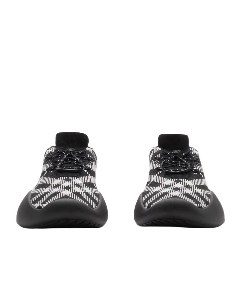 Burberry Neptune Check Logo Sneakers In Black