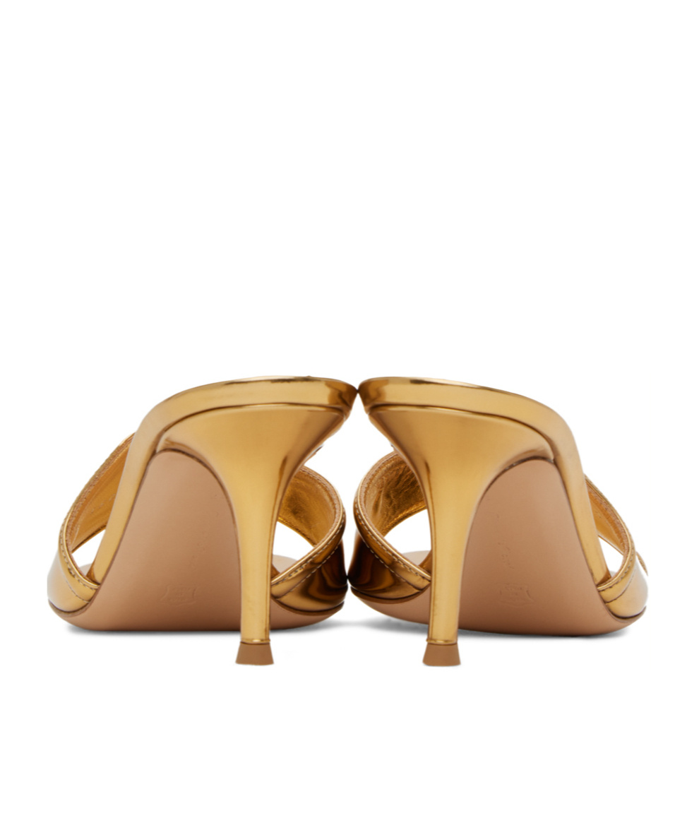 Gianvito Rossi Lucrezia Metallic-effect Mules In Brown