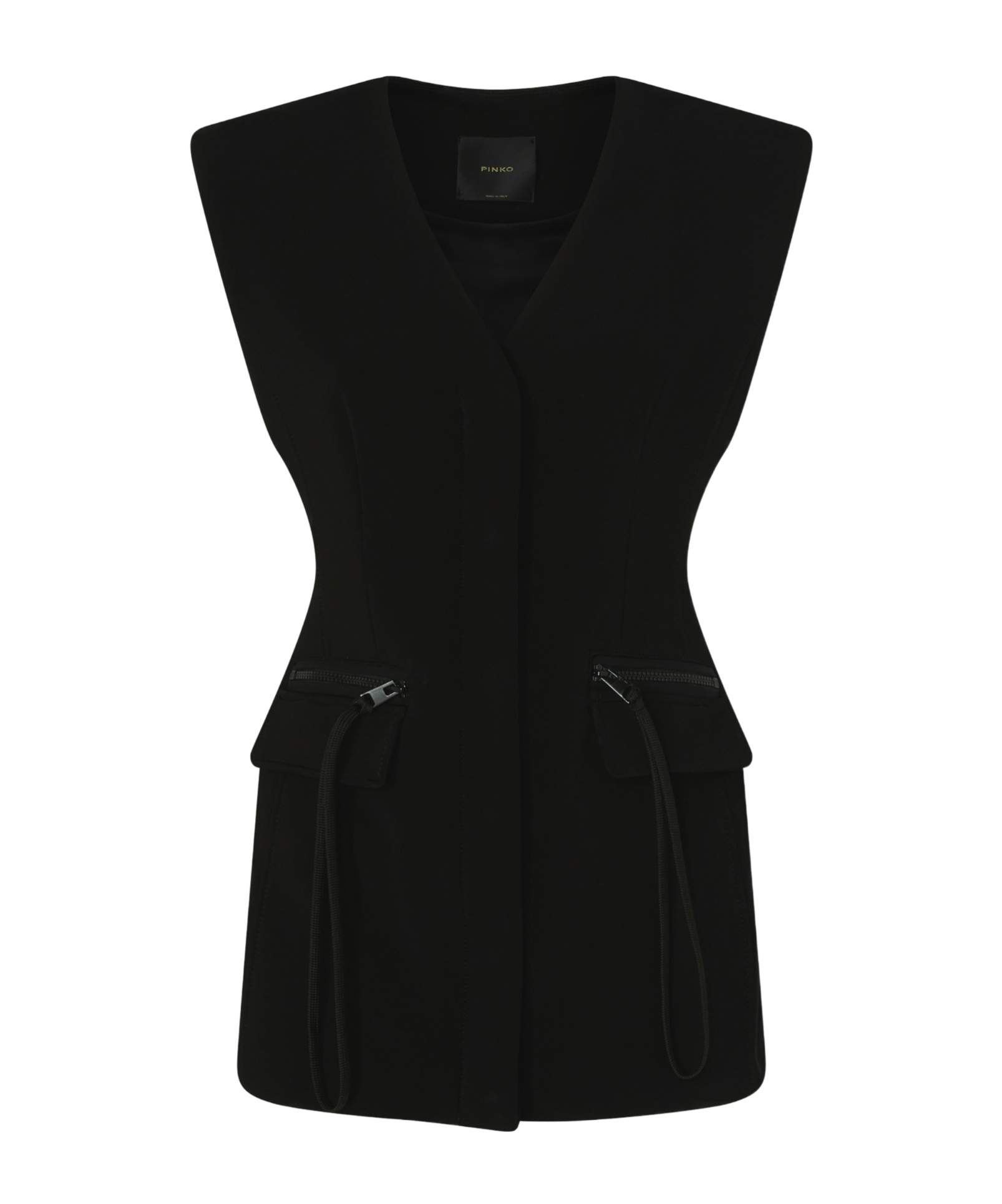 Pinko V-neck Vest In Black