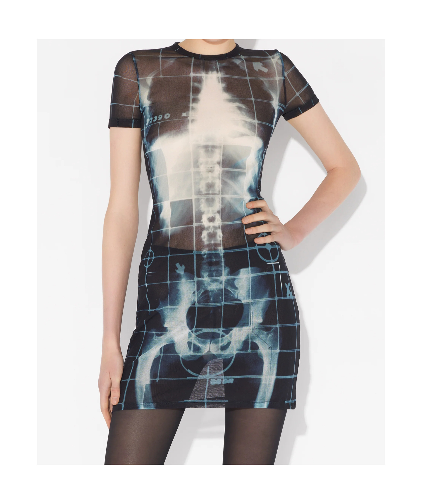 Jean Paul Gaultier Squeletor Short Dress Woman Black And Blue In Black