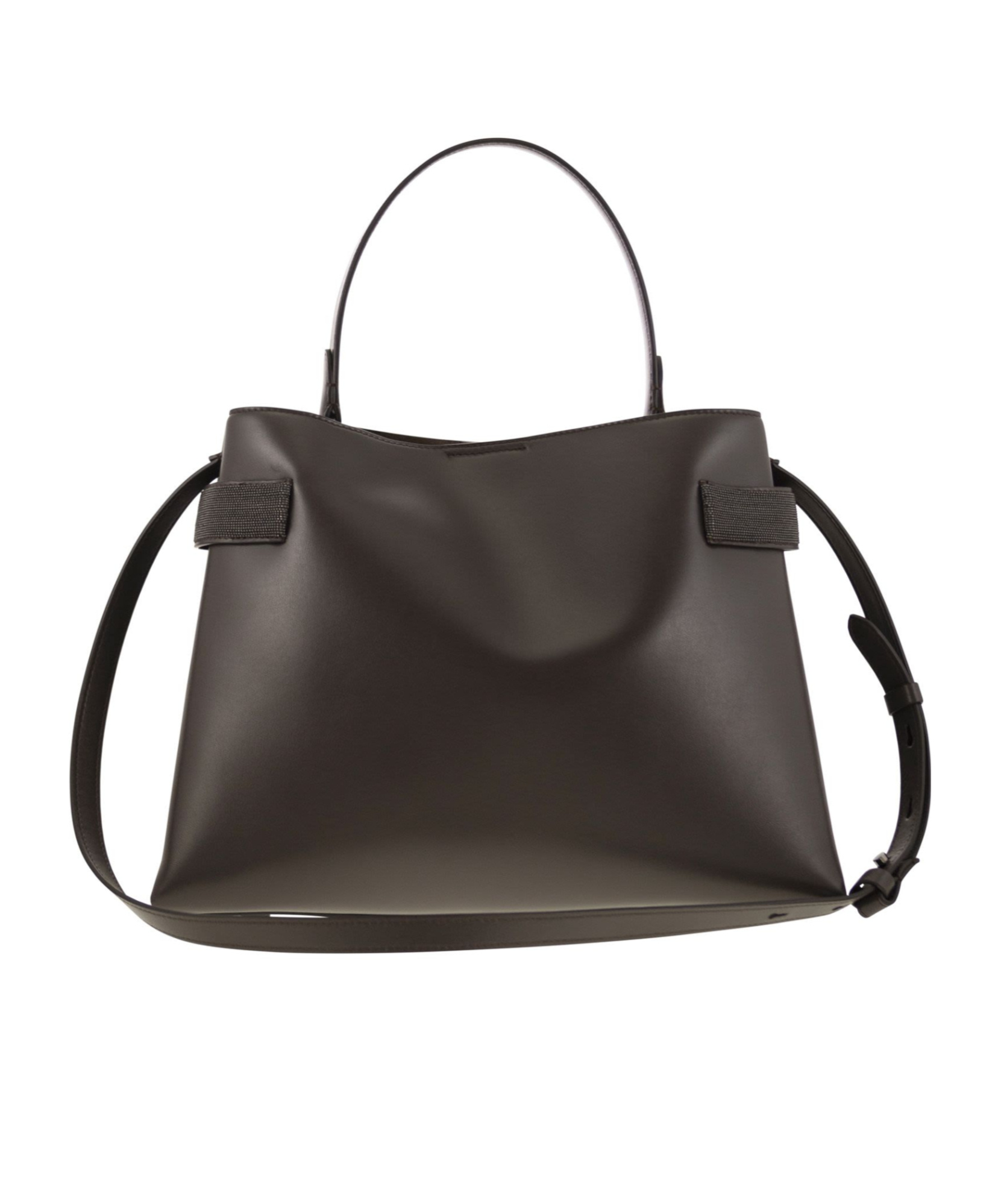 Brunello Cucinelli Women Top-handle Essence Bag In Calfskin With Precious Bands