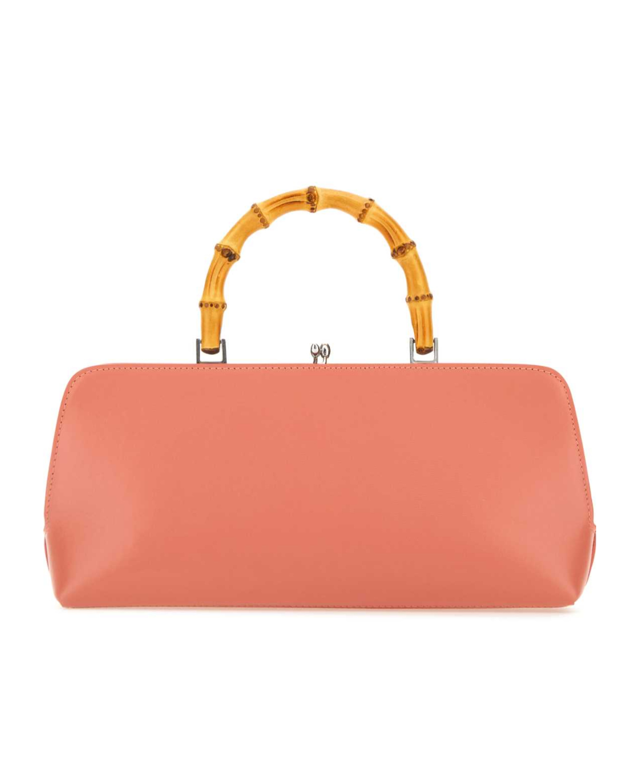 Jil Sander Salmon Leather Small Goji Bamboo Handbag In Pink