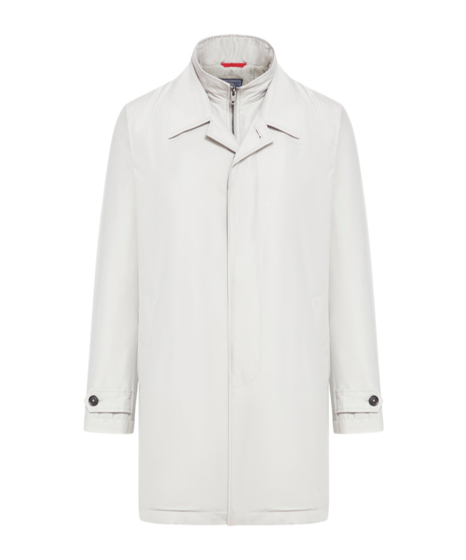 Fay Technical Poplin Morning Coat In White