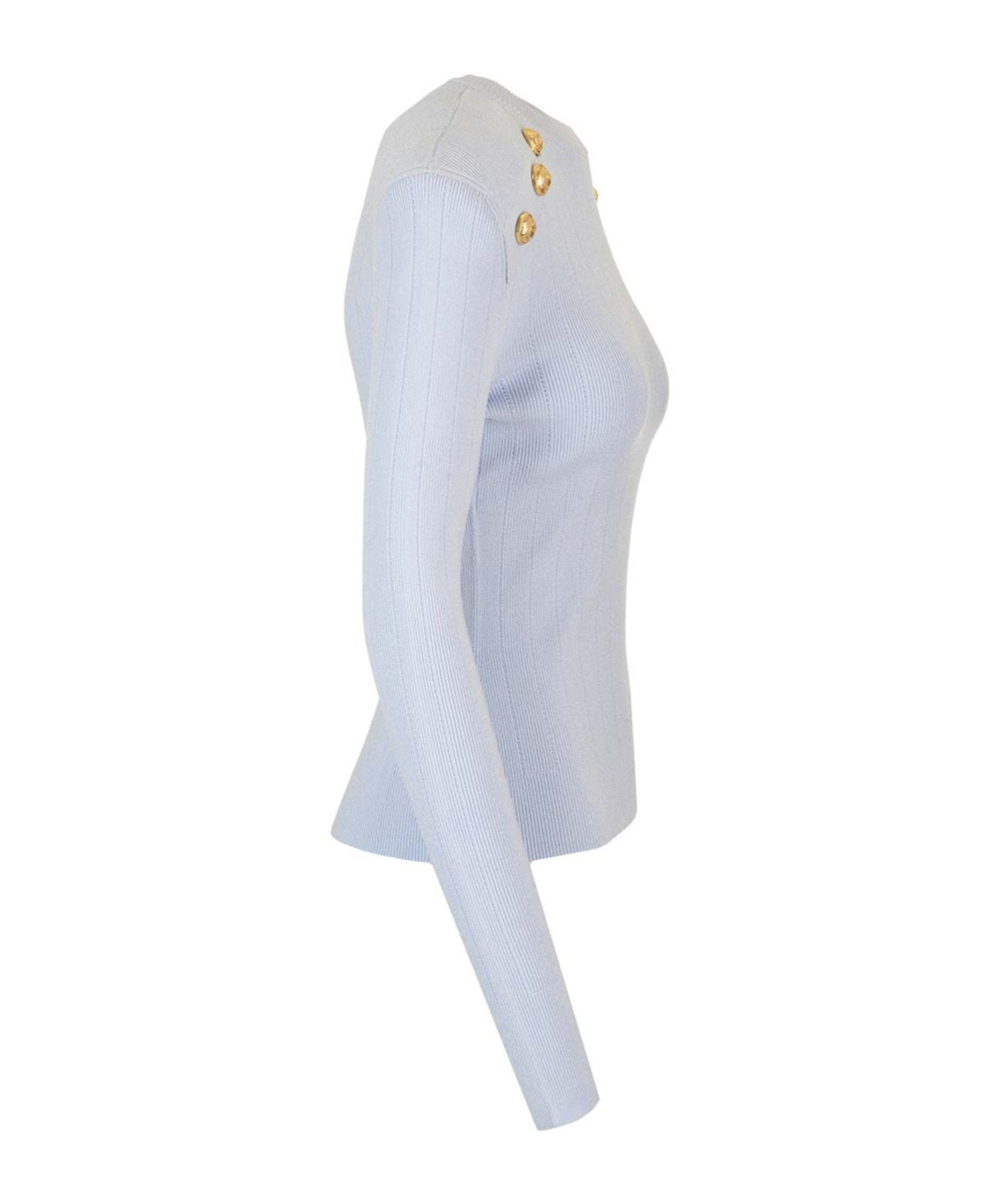 Shop Balmain Button-detailed Sweater In White
