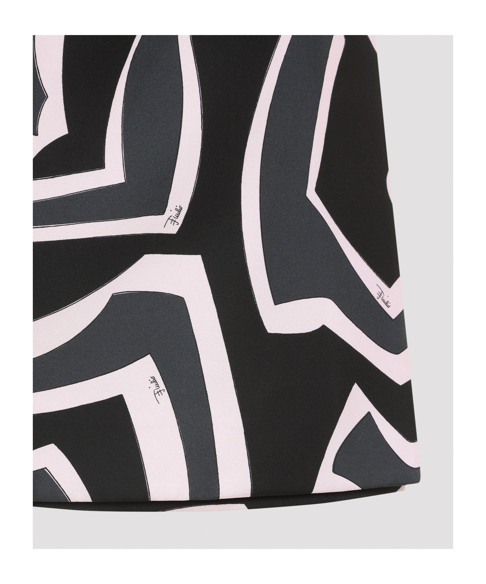 Pucci High Waist Abstract Pattern Mini Skirt In Black