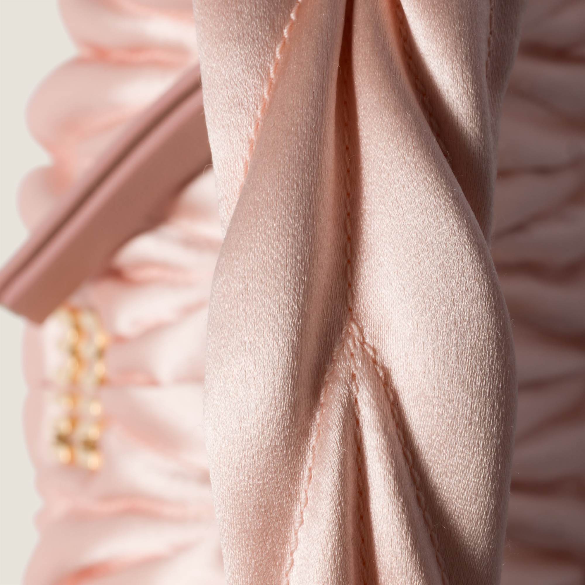 Miu Miu Wander Matelassé Satin Mini-bag In Pink