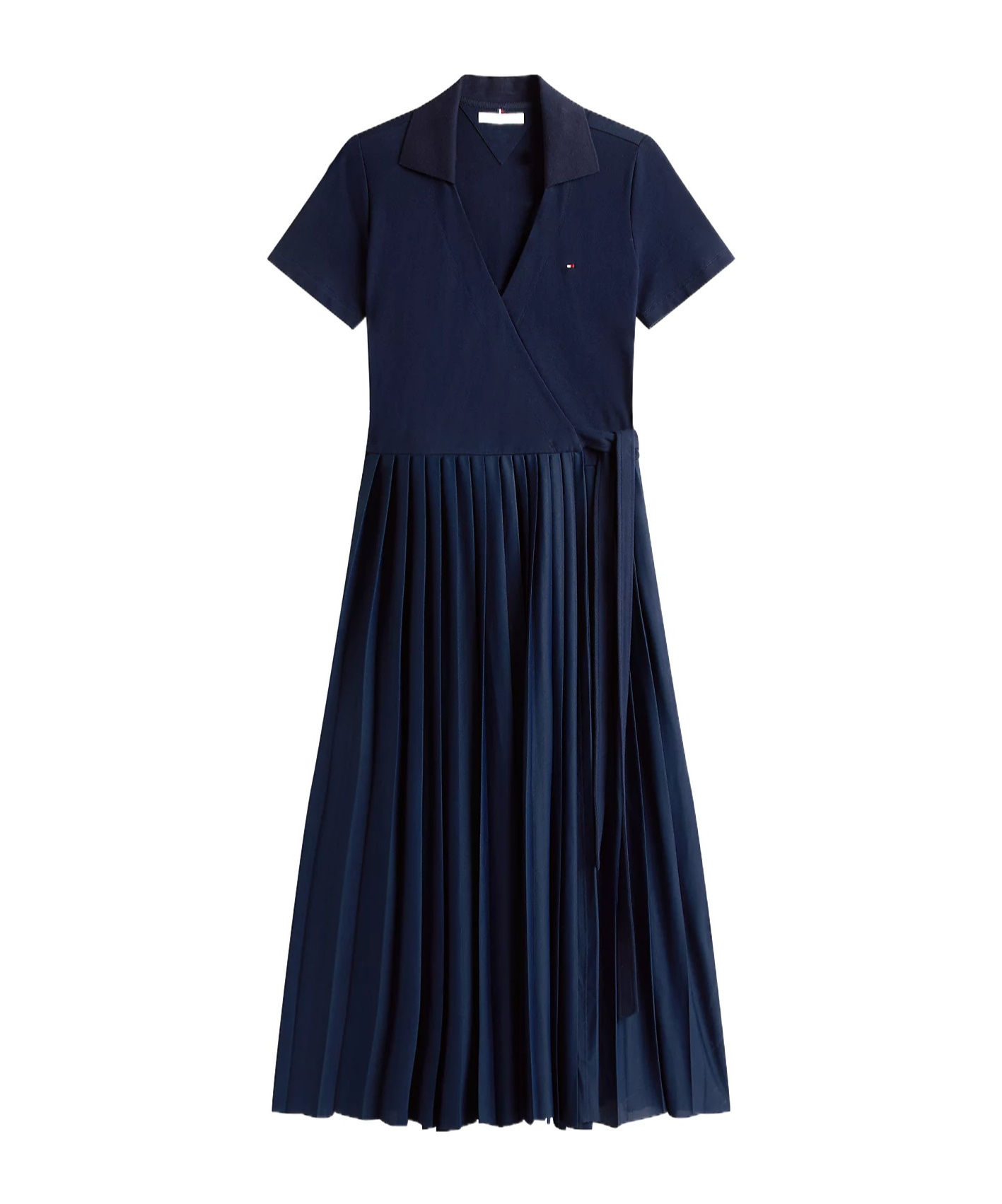 Tommy Hilfiger Fit And Flare Midi Polo Dress In Blue