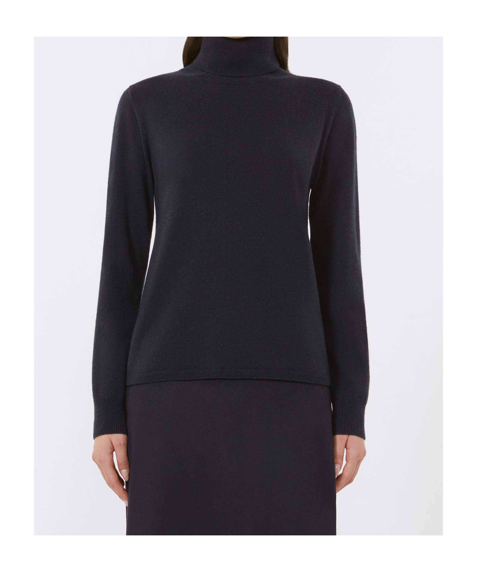 Max Mara Wool And Cashmere High-neck Sweater In Black