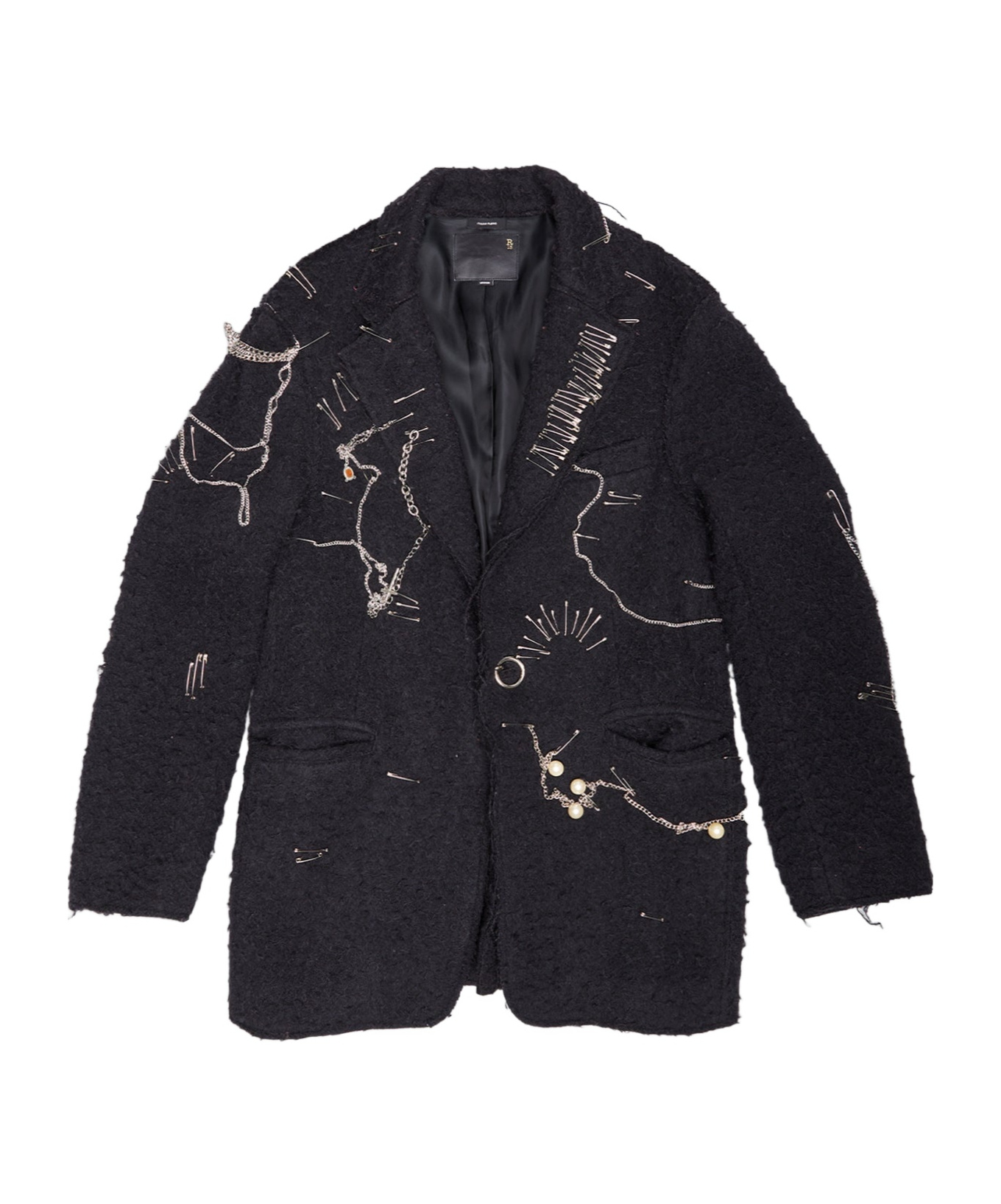 R13 LONG-SLEEVED WOOL SUIT COAT 