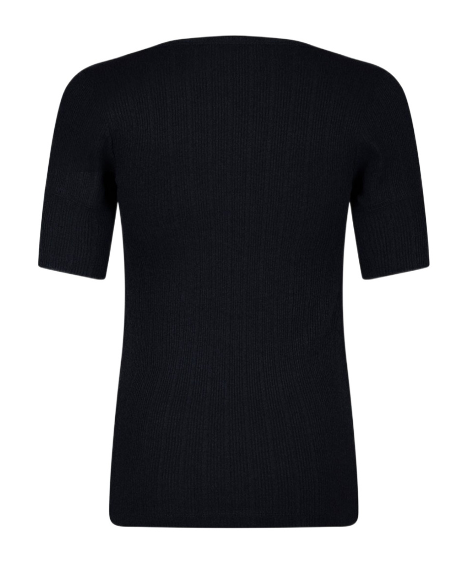 Patou Geripptes T-shirt Aus Bio-baumwolle In Black