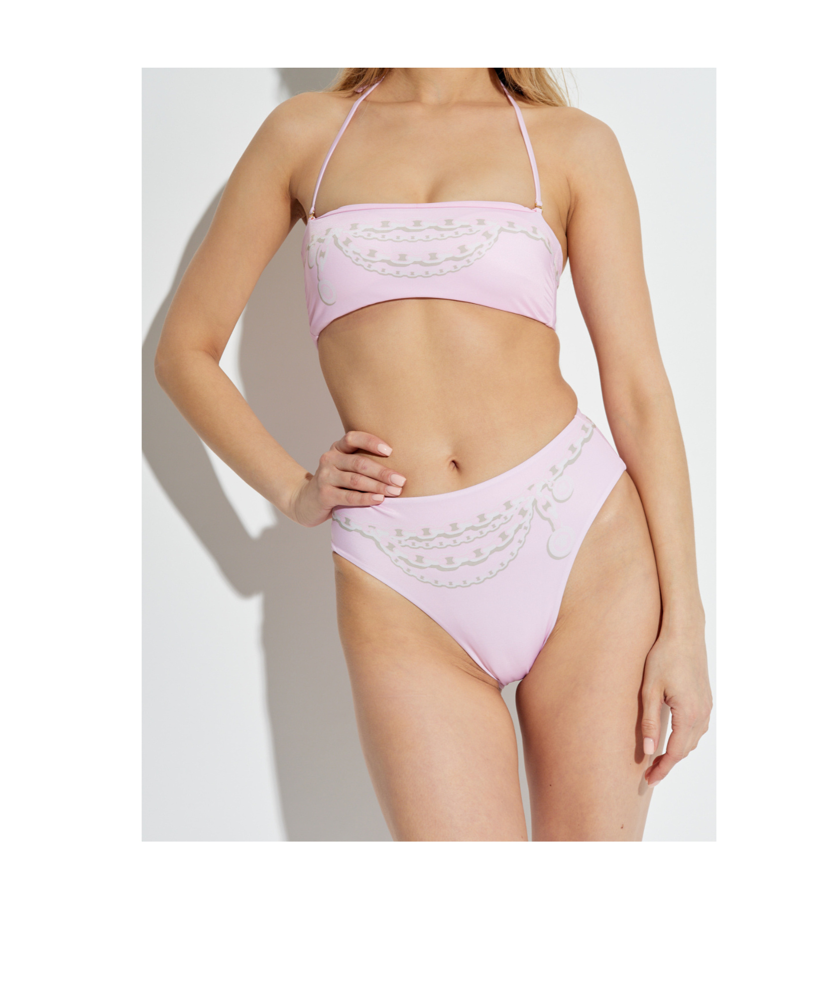 Versace Graphic-print Bikini Set In Purple