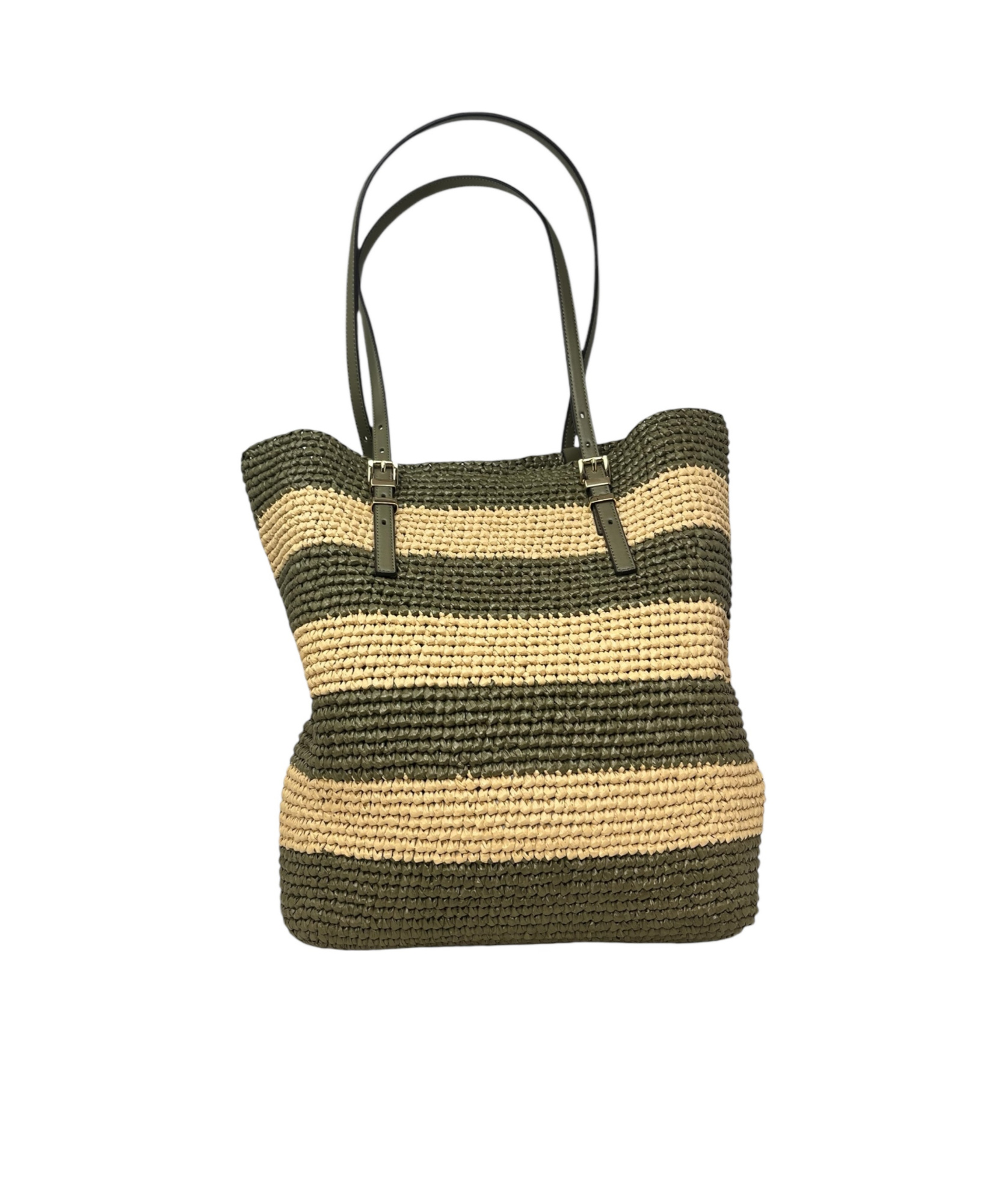 Michael Kors Large Bag With Woven Texture In Green