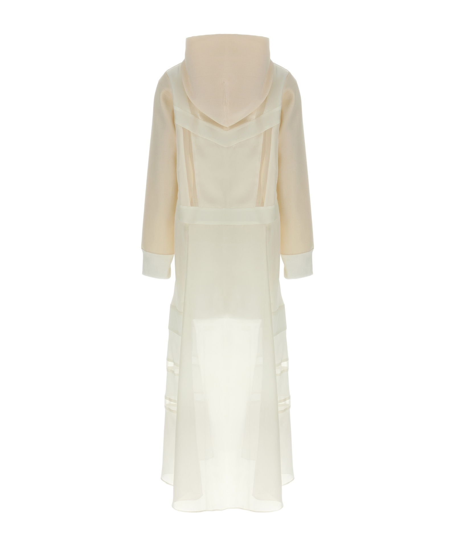 Sacai White Suiting Bonding Mix Dress In Nude
