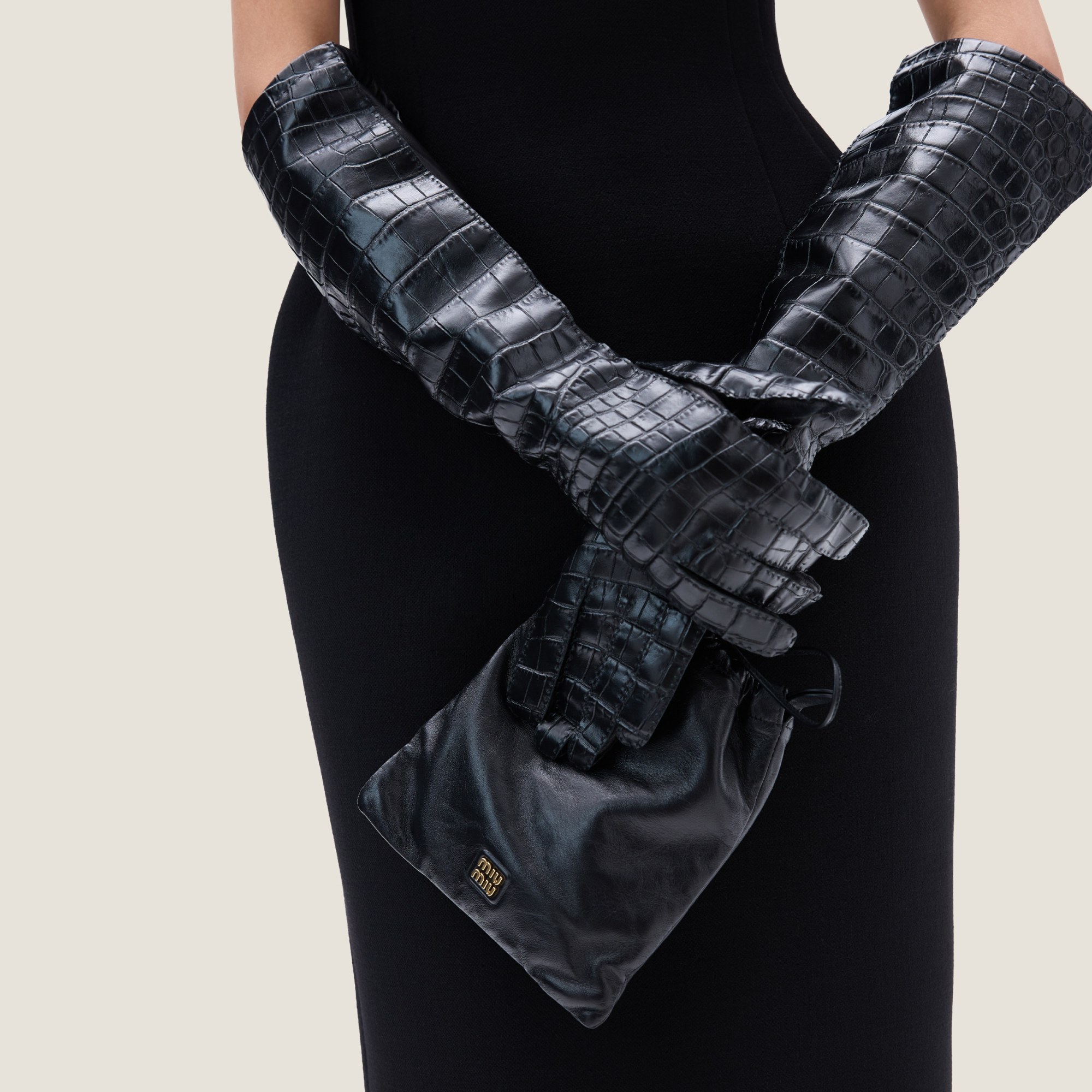 Miu Miu Nappa Leather Pouch In Black
