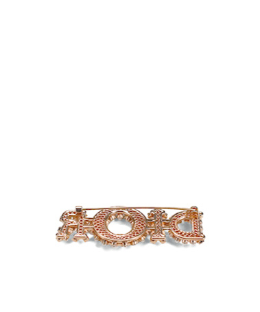 Shop Dior Logo Logo Brooch In Yellow