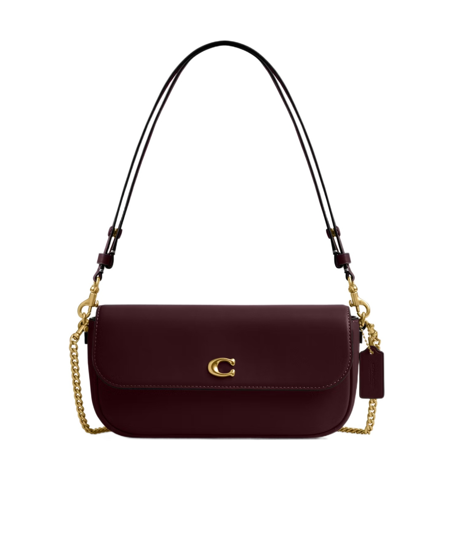 Coach Brook Flap Chain Bag In Burgundy