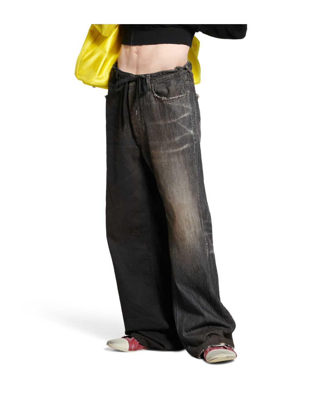 Balenciaga Men Fifty-fifty Denim Jeans In Black