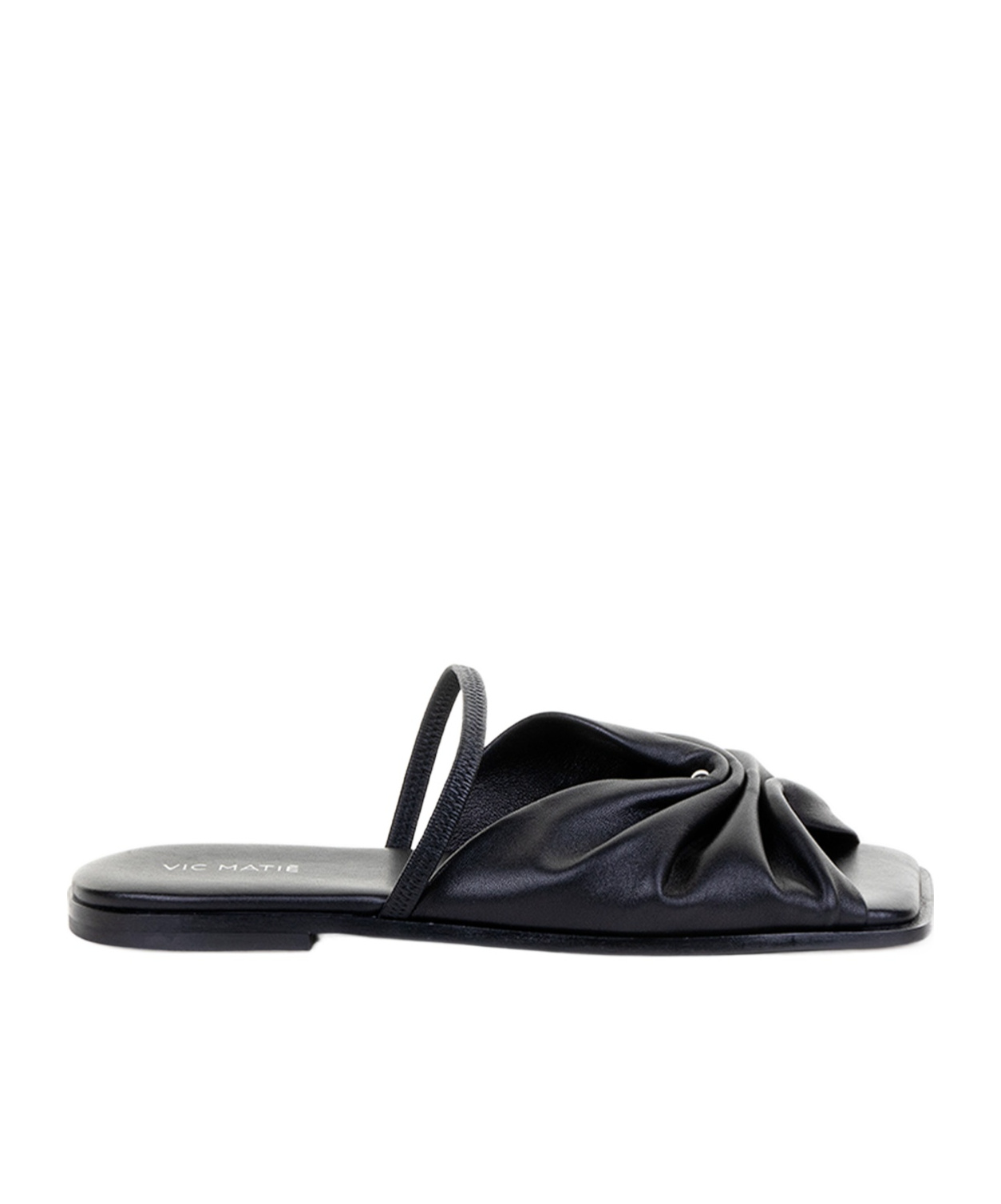 Vic Matie Pleated Slide Sandals In Black