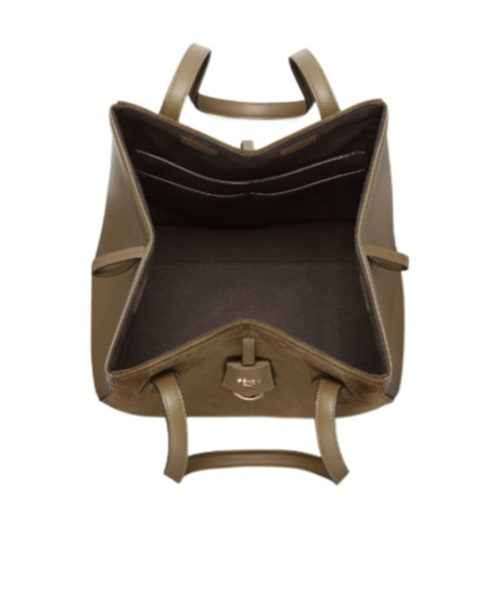 Shop Fendi Transformable Dark Green And Leather Bag