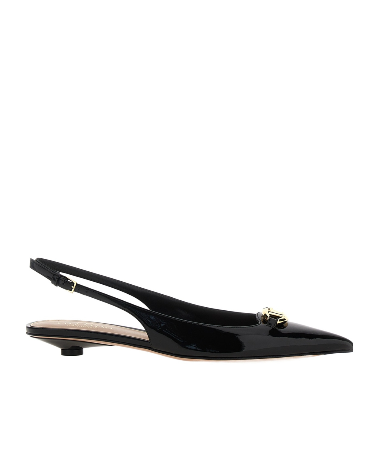 Shop Valentino Vlogo Signature Pointed Toe Ballerina Shoes In Black