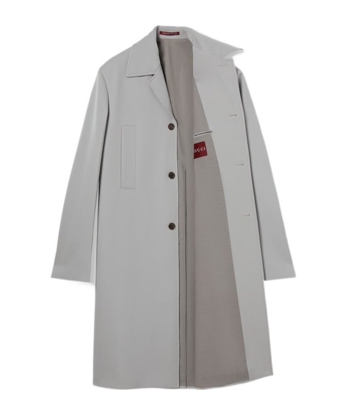 Gucci Single Breasted Coat In Gray