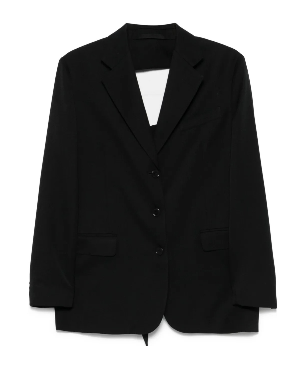 Simone Rocha Back Cut Out Bow Detail Jacket In Black