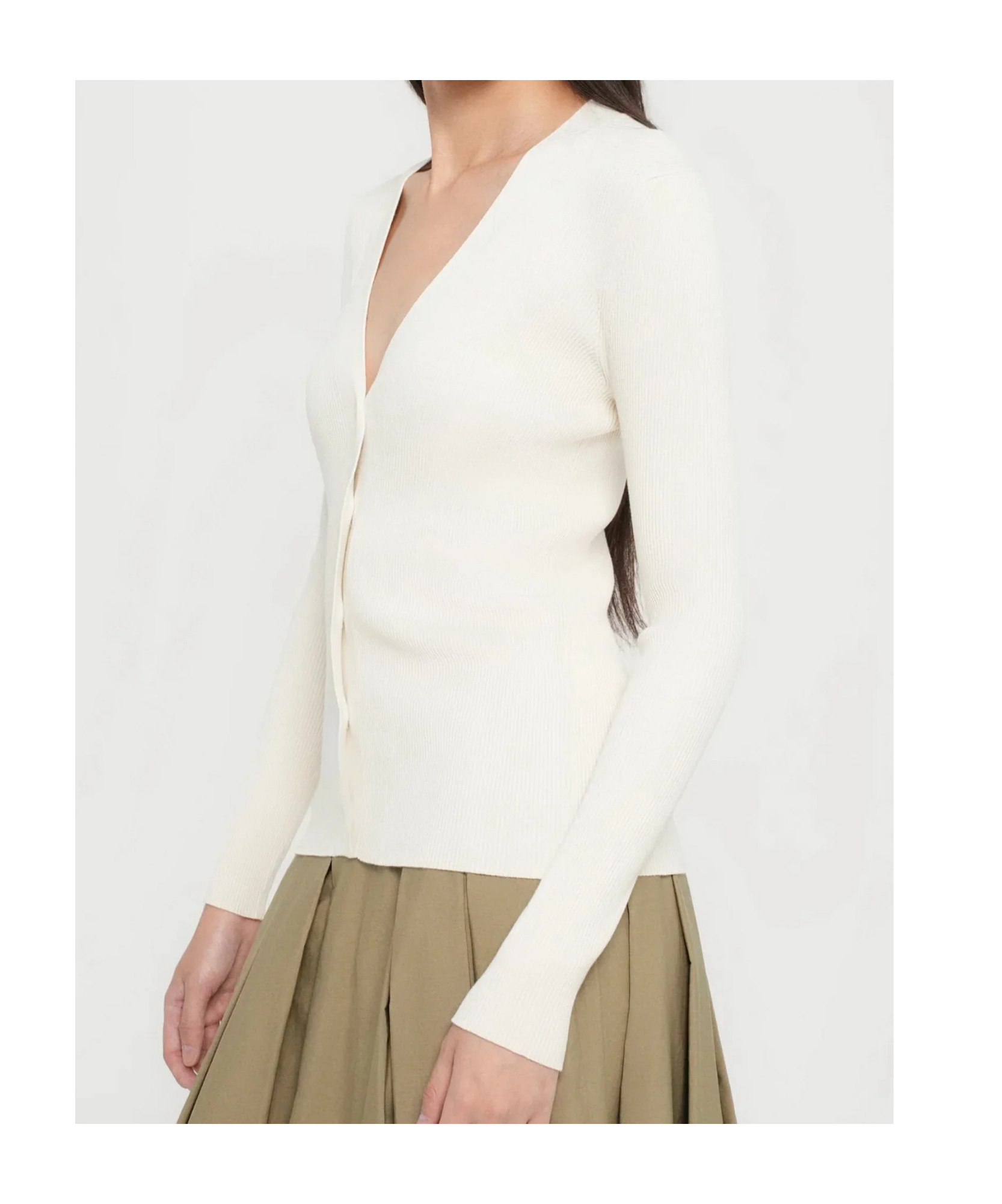 Weekend Max Mara Long Sleeve Cardigan In White