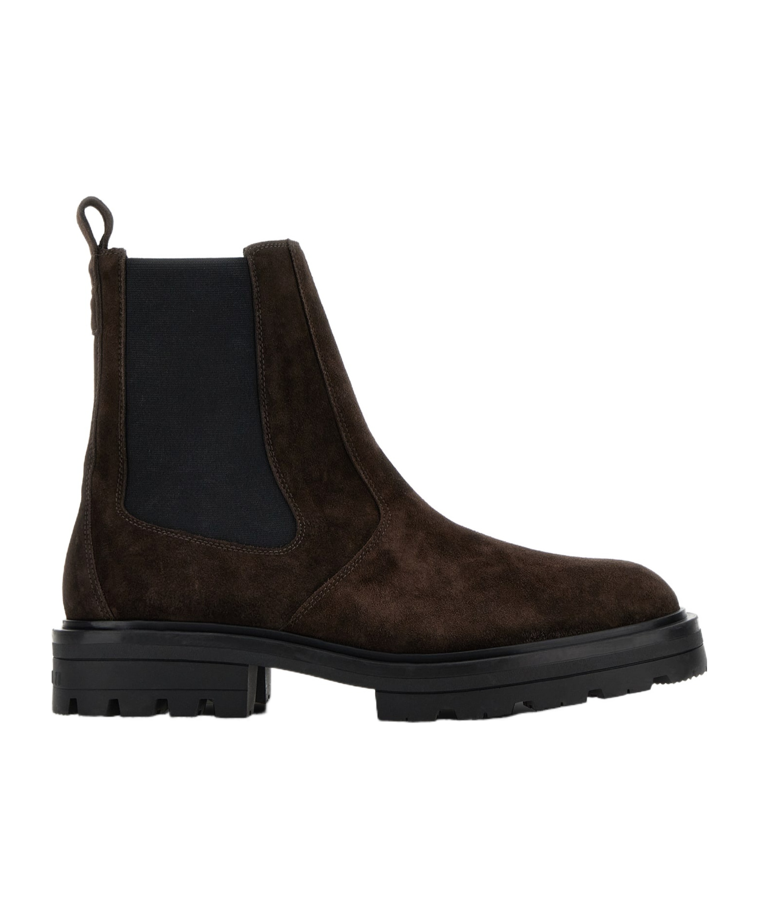 Hogan Suede Ankle Boots With Elastic Side Panels In Black