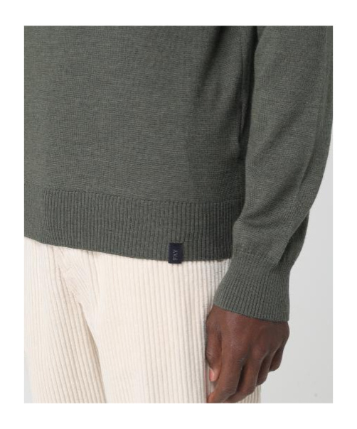 Fay Crew-neck Wool Sweater In Green