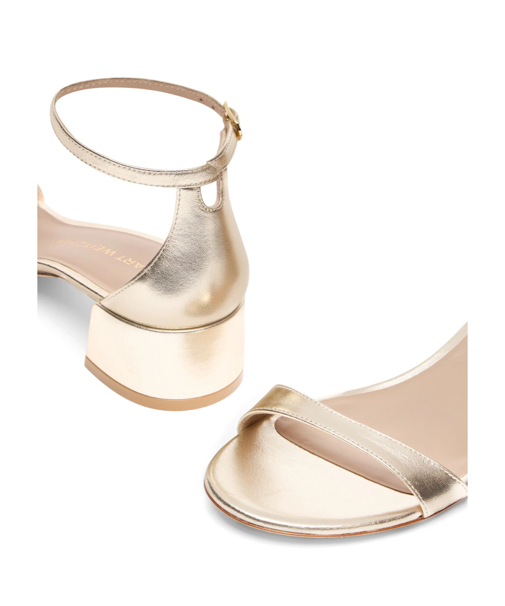 Stuart Weitzman Nudistcurve 35 Block Sandals Beige