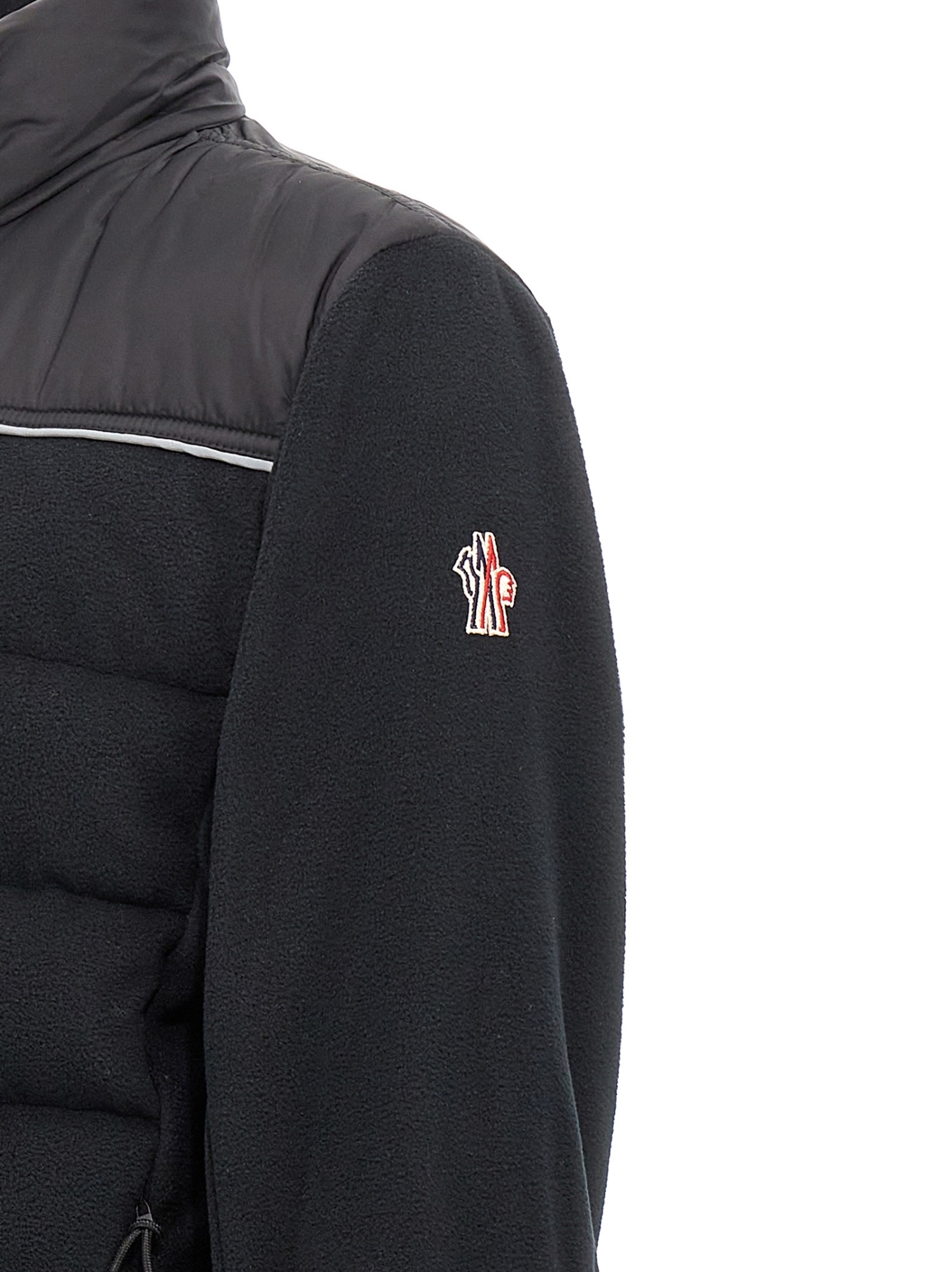 Moncler Grenoble Panelled High Neck Cardigan In Black