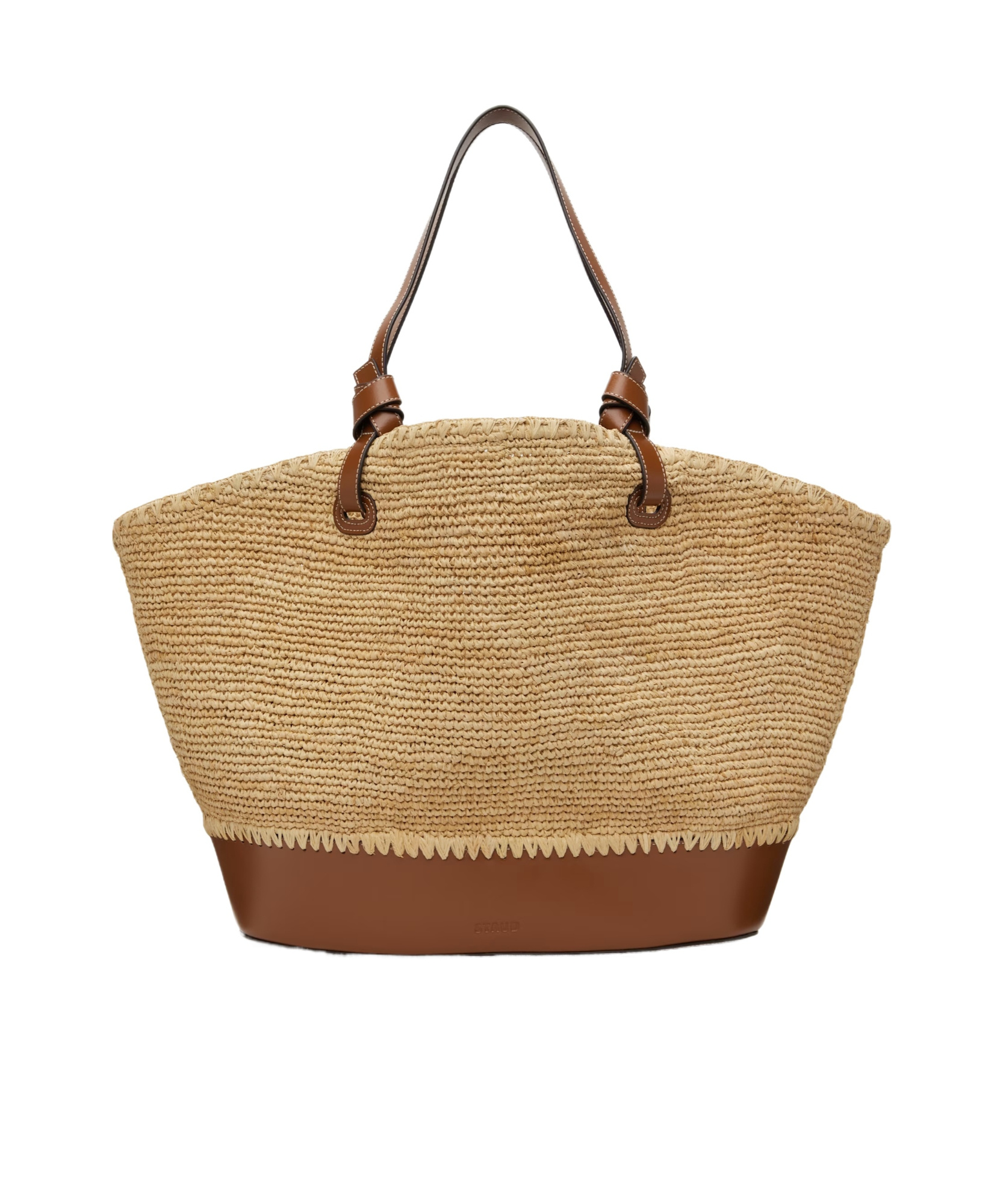 Staud Double Handle Shoulder Bag In Camel