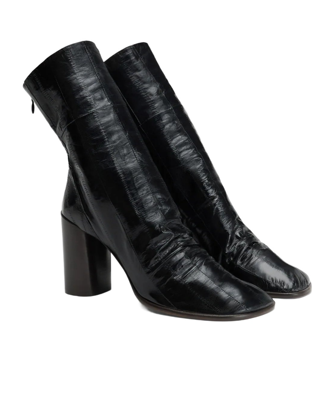 Lemaire 80mm Glove Eel Leather Block-heel Boots In Black