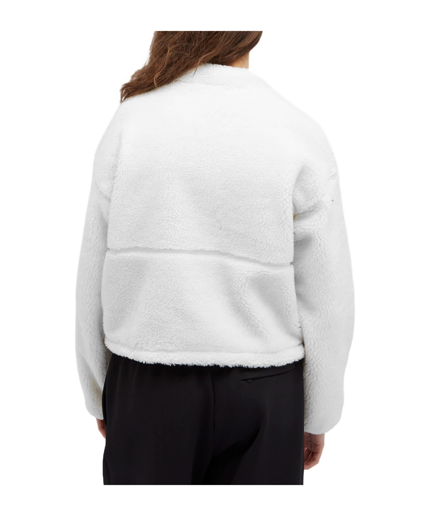 The North Face Suede Zipper Sweater In White