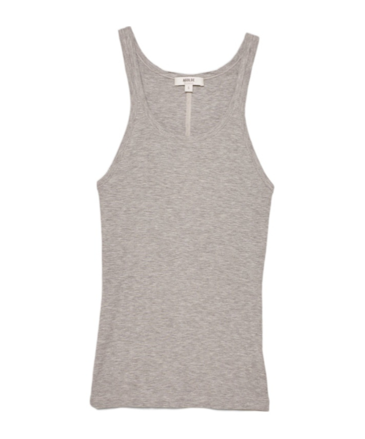 Agolde Sleeveless Jersey Tank Top In Gray