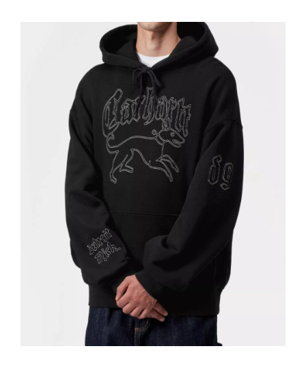 Carhartt Hooded Hackwork Sweatshirt In Black