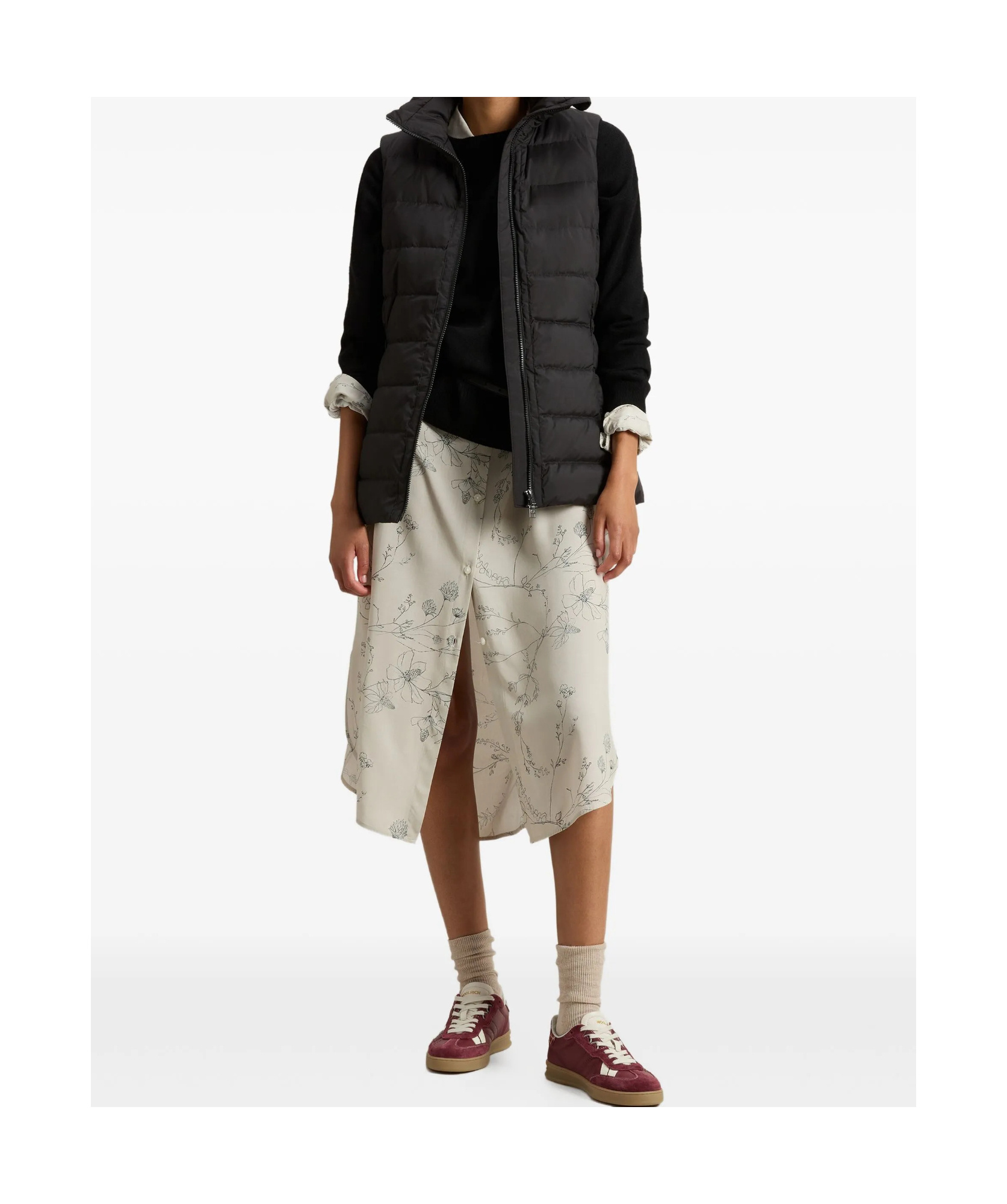 Woolrich Shirley Quilted High-neck Gilet In Black
