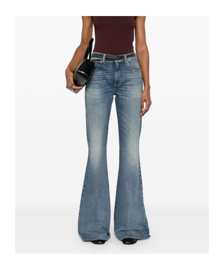 Alexander Mcqueen Mid-rise Flared Jeans In Gray