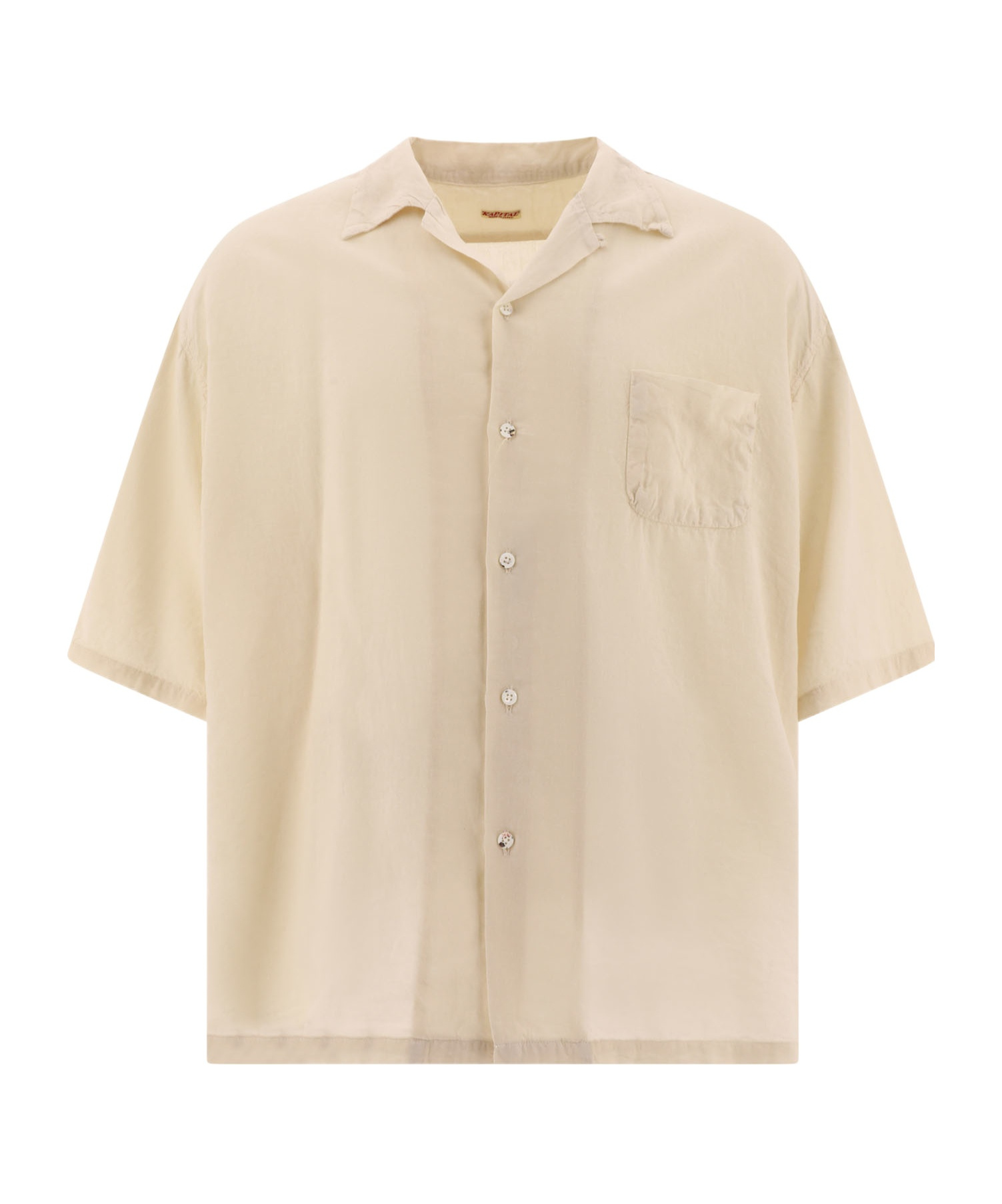 Shop Kapital Linen-blend Shirt In Beige