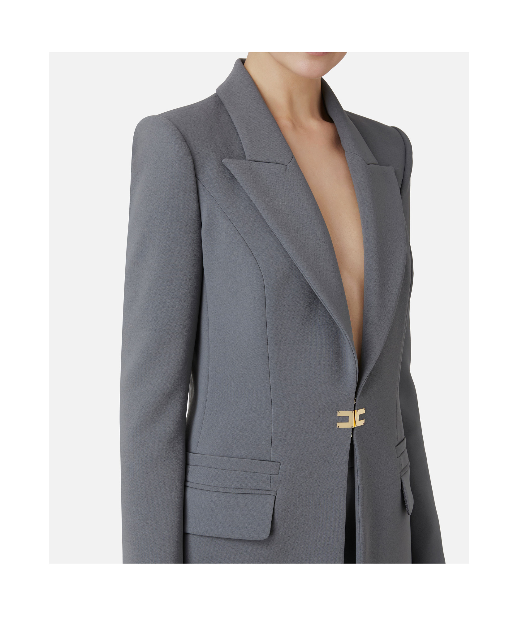 ELISABETTA FRANCHI LONG-SLEEVED SUIT JACKET AND TROUSER SET