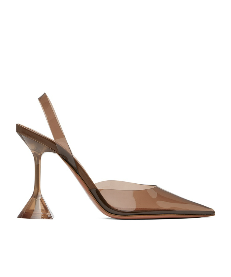 Amina Muaddi Holli Glass Slingback Pumps 105 In Brown