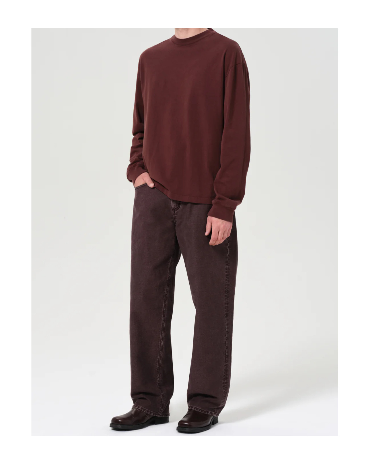 Agolde Asha Long-sleeved T-shirt In Brown
