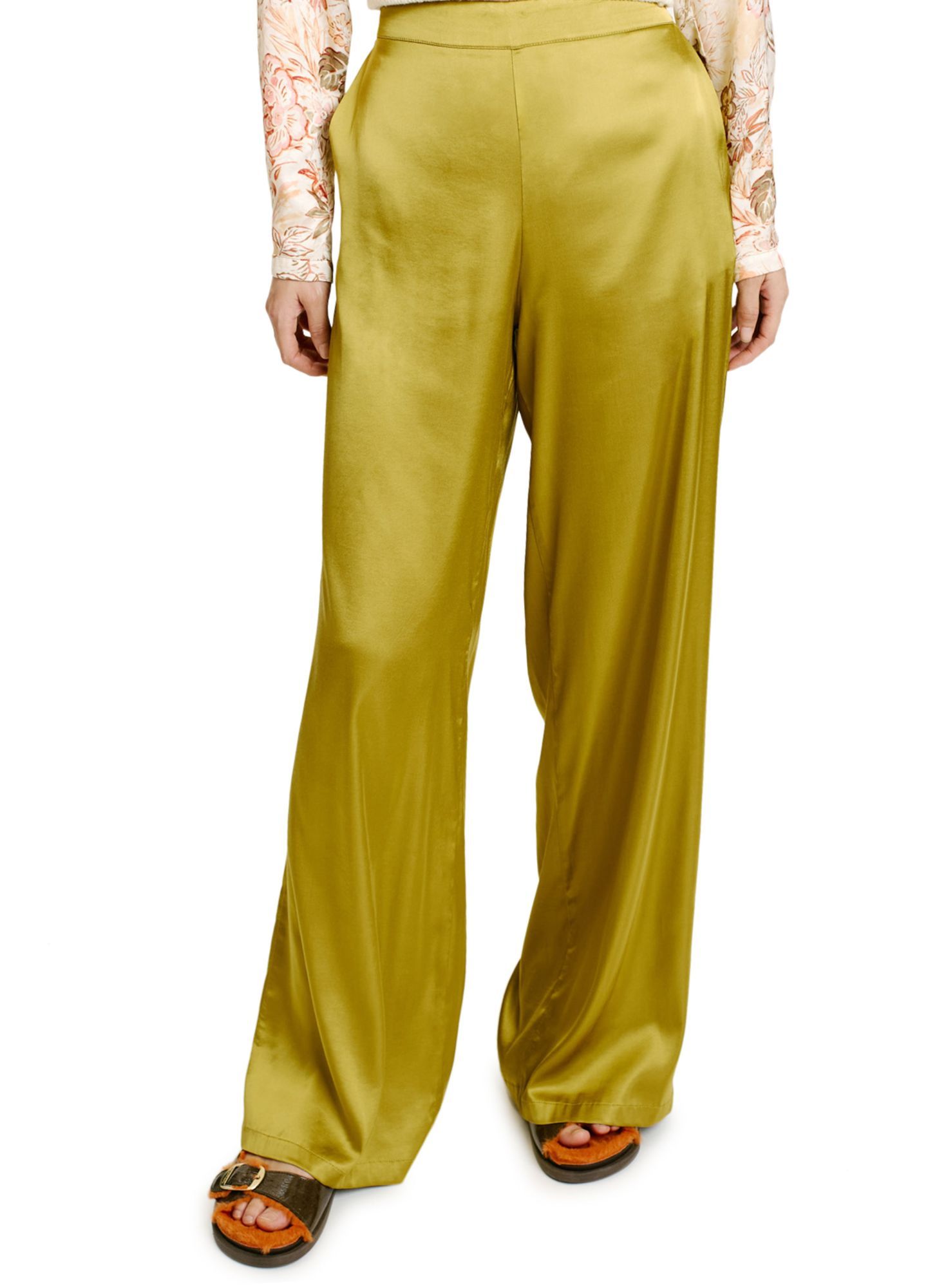 Momoní Haruma Pant In Satin In Brown