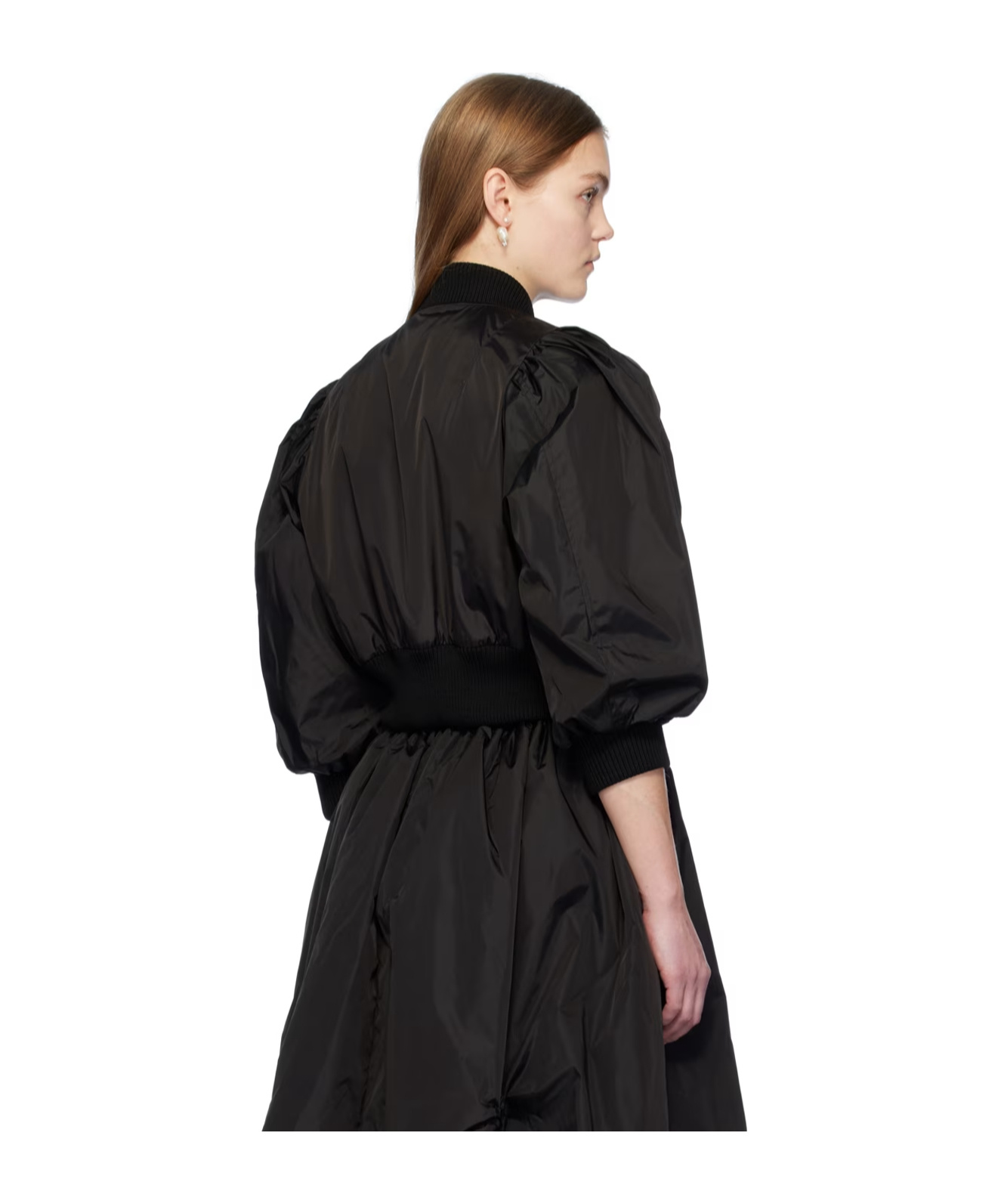 Simone Rocha Black Cropped Bomber Jacket In Black