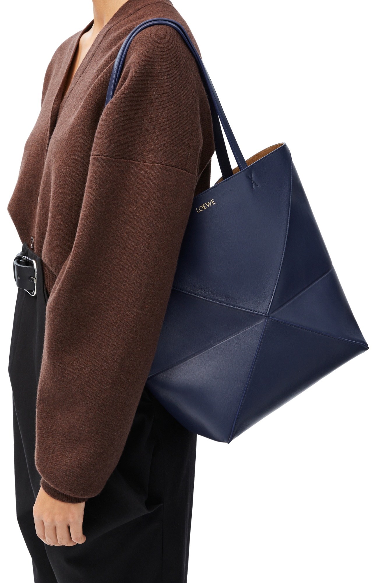 Loewe Women Puzzle Fold Mini Leather Tote In Blue