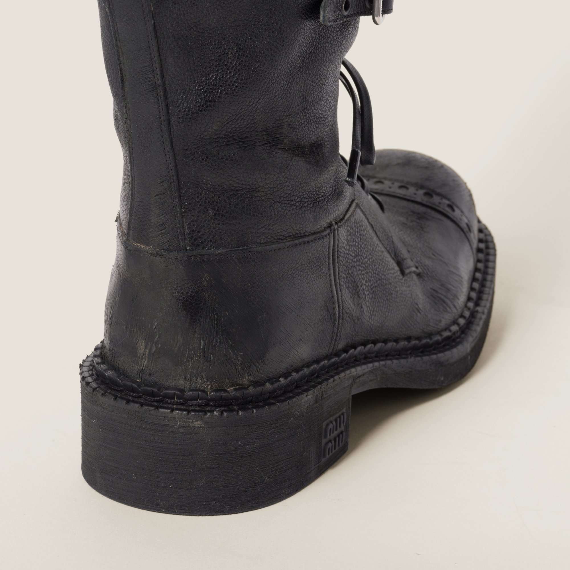Miu Miu Multi-buckle Leather Boots In Black