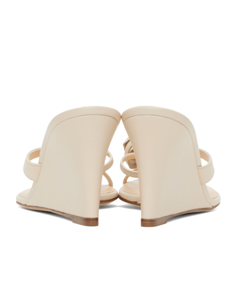 Shop Magda Butrym Wedge Flower Floral Applique High-heeled Sandals In Nude