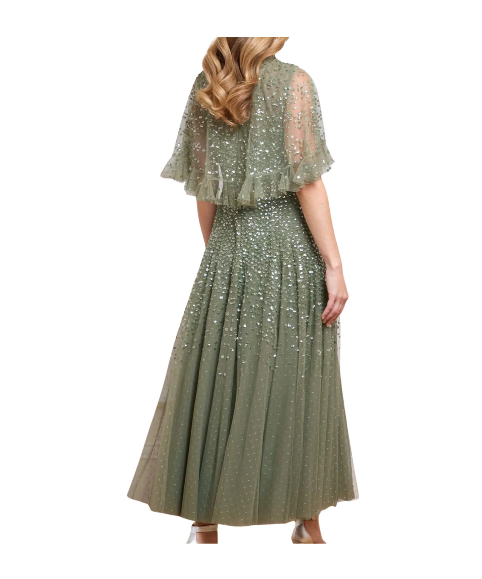 Needle & Thread Dappled Sequin-embellished Tulle Gown In Green
